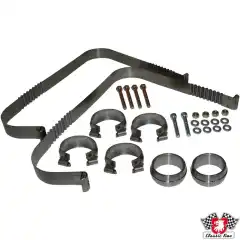 Mounting kit for exhaust rear. Kit includes metal straps, clamps nuts and bolts