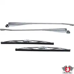 VISKERSETT innkl. 2 Viskerarm & visker blader  rustfritt, blankt  65-73.. men passer flere