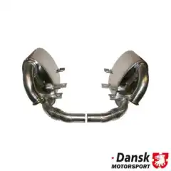 EKSOS potter 2 stk ,PORSCHE 996 3,4 og 3,6 L - SUPER SOUND, K&oslash;p dette system, hvis du vil have en prisvenlig eksos med ovale bokser. Dette udst&oslash;dningssystem har en mere aggressiv og sporty lyd. Hvis du vil ha en mere st&oslash;ysvak version, men bare en smule mere sporty enn OEM, skal du se  efter Dansk 96.300S eller 96.330S.