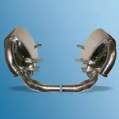 EKSOS PORSCHE 996 POTTER  2 STK. Sportspottesett. Med T&Uuml;V/EEC rustfri st&aring;l polert..Til 3,4 og 3,6 L motor